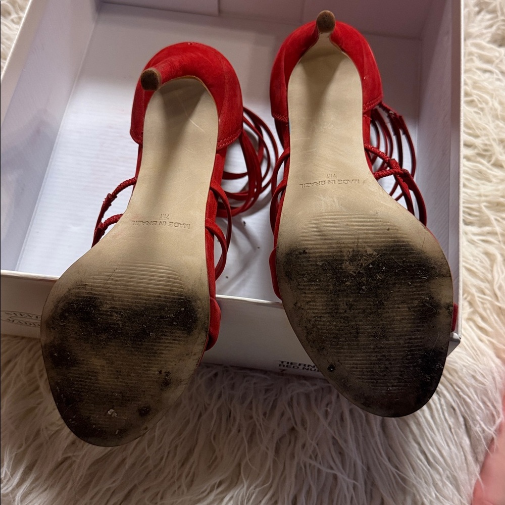 Steve Madden Red strappy heels - Picture 4 of 5